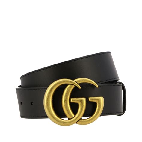 cinturon gucci mujer negro|Cinturón de piel en negro .